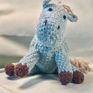 Handmade Light Minted Sage Horse Plushie – Soft Crochet Stuffed Animal