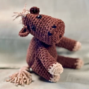 Handmade Dark Brown Horse Plushie – Soft Crochet Amigurumi Stuffed Animal