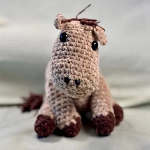 Handmade Light Brown Horse Plushie – Soft Crochet Amigurumi Stuffed Animal