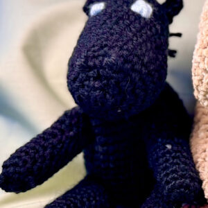 Handmade Black Horse Crochet Plushie – Soft Amigurumi Stuffed Horse